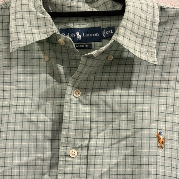 Vintage Ralph Lauren Mens Classic Fit Button Down Long Sleeve Plaid Shirt XXL - Picture 2 of 3